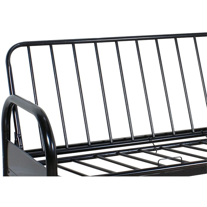 Contemporary Metal Adjustable Sofa Frame with Metal Armrests in Black