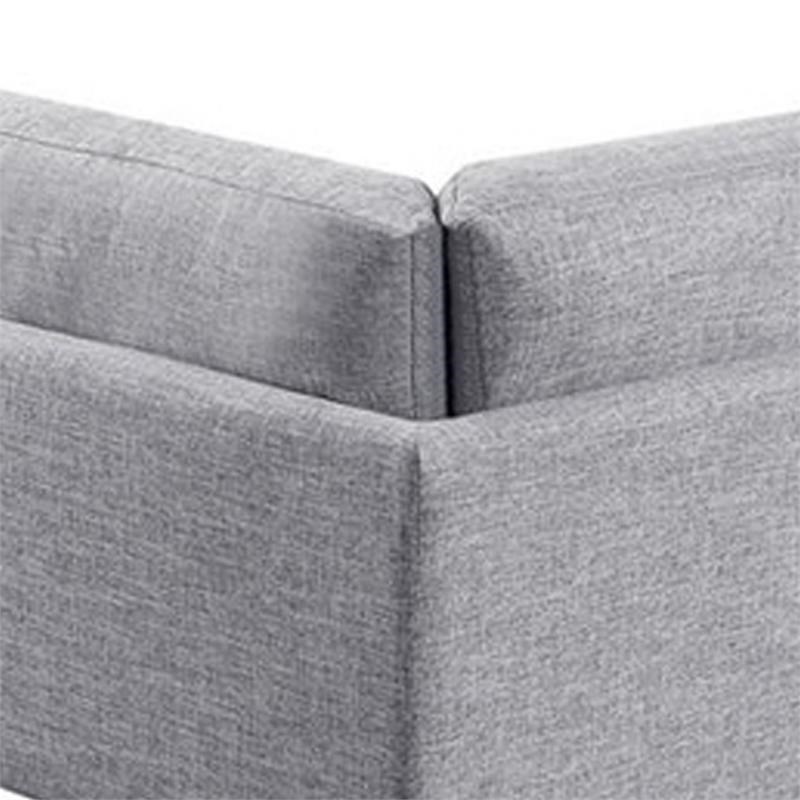 Fabric Upholstered Corner Chair with Tufted Back and Splayed Legs in Gray