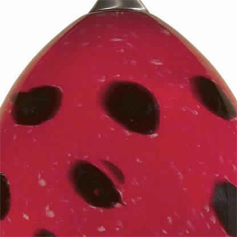 Dome Shaped Glass Shade Pendant Lighting with Cord in Red and Black