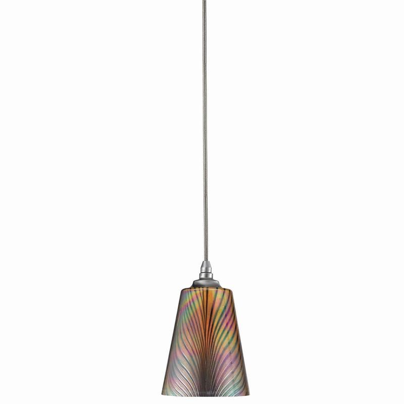 Tapered Design Glass Shade Pendant Lighting with Canopy in Multicolor