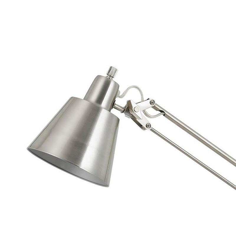 60W Metal Task Lamp with Adjustable Arms and Swivel Head with set of 2 in Silver