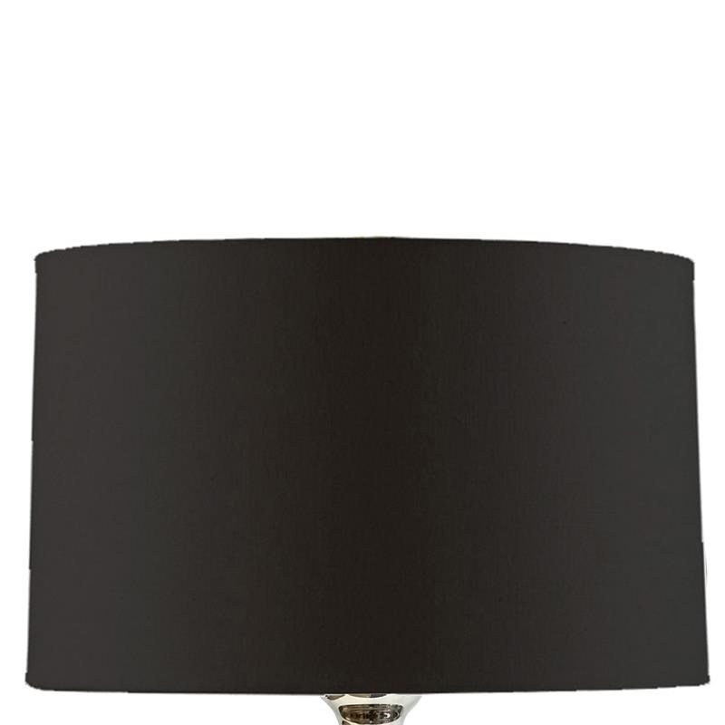 Pot Bellied Shape Glass Table Lamp with Metal Tier Base in Clear and Black