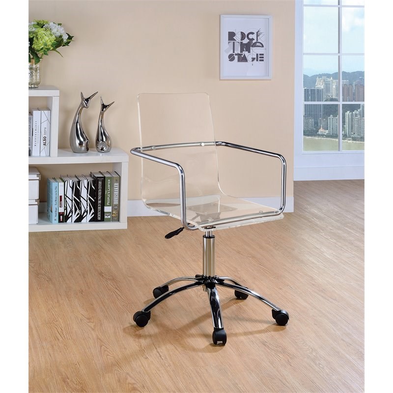 Modern Design Transparent Acrylic Adjustable Office Chair in Clear