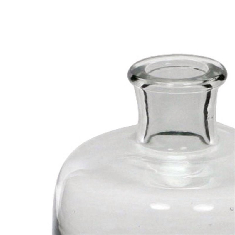 Glass Bottle with Pot Bellied Shape Base in Small in Clear