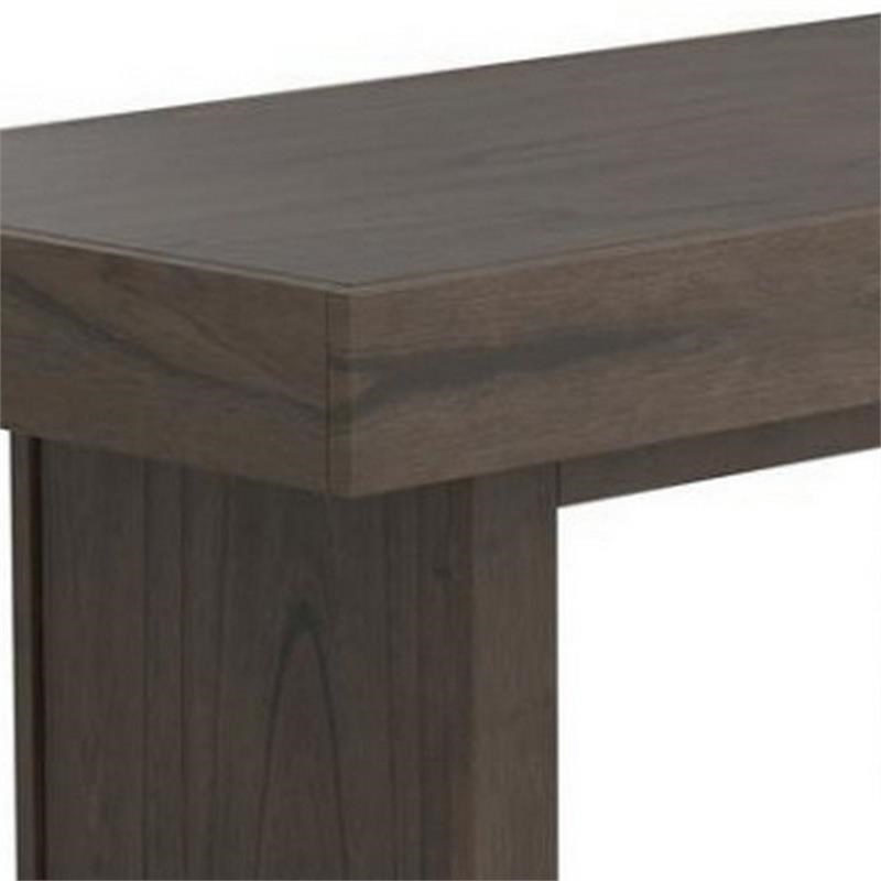 Rectangular Wooden Top Coffee Table with 1 Hidden Side Drawer  Taupe Gray