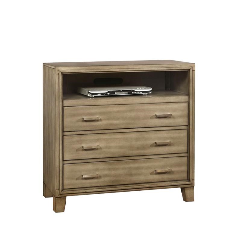 Wooden Media Chest With three drawers  Gray