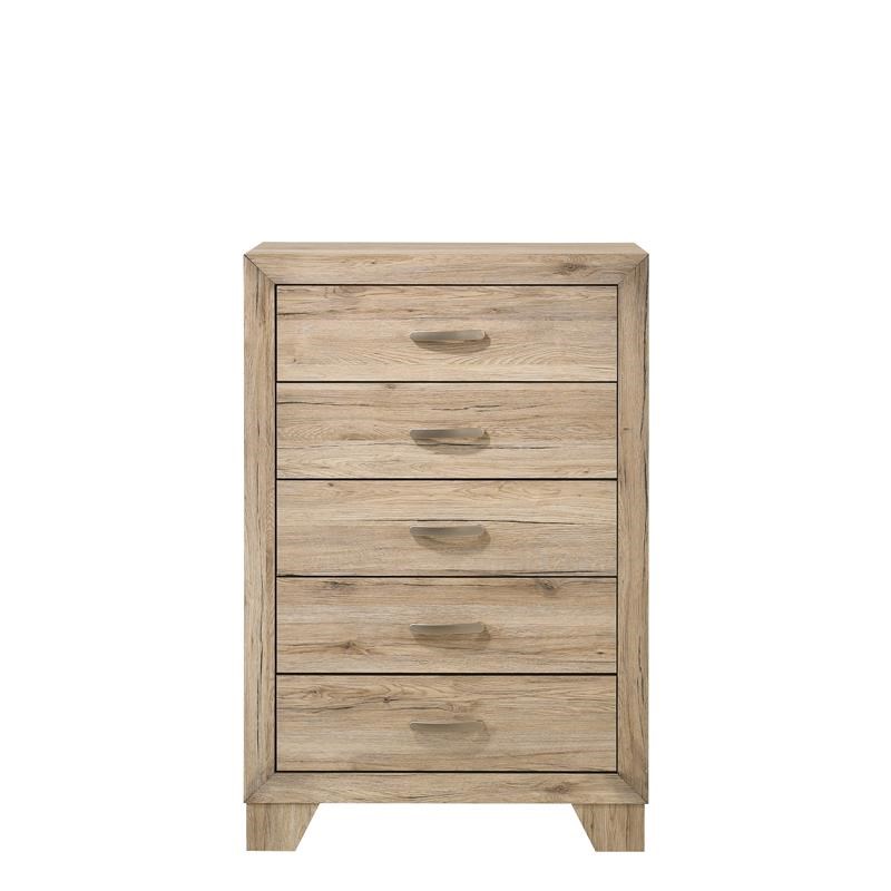 Wooden Chest with 5 Storage Drawers  Brown