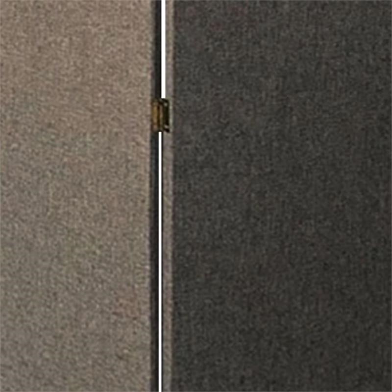 71 Inch Panel Screen Divider- Upholstered- 3 Panel- Hinges- Gray