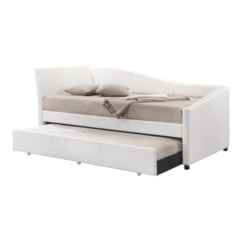 Faux Leather Twin Daybed And Trundle, Faux Leather Twin Bed With Trundle