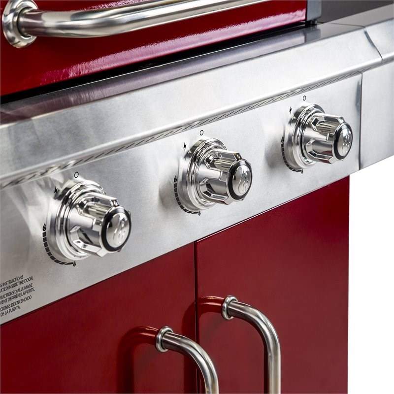 Dyna-Glo 3-burner Transitional Metal LP Gas Grill in Red Finish