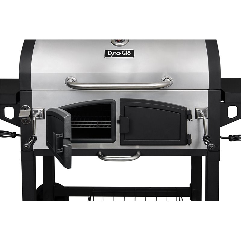 Dyna-Glo Metal X-Large Premium Dual Chamber Charcoal Grill in Silver