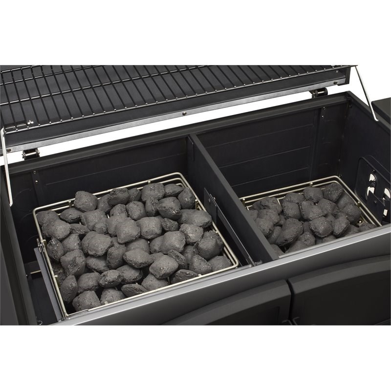 Dyna-Glo Metal X-Large Premium Dual Chamber Charcoal Grill in Silver