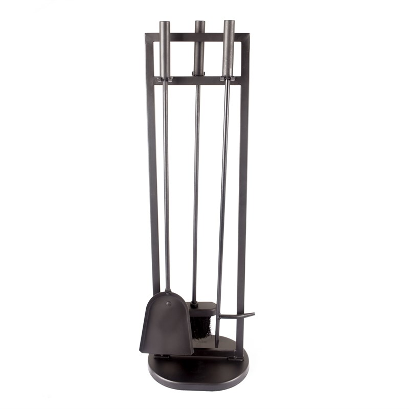Pleasant Hearth 4-piece Transitional Metal Fireplace Toolset in Black