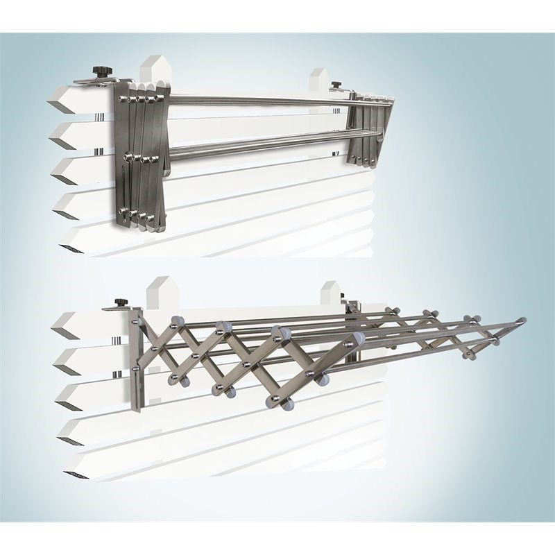 Greenway Stainless Steel Foldable Drying Rack with Optional Wall-Mount in Silver