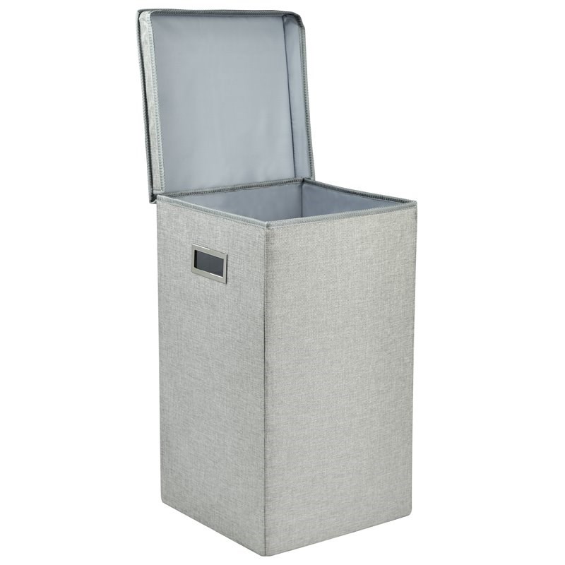 Greenway Transitional Fabric Collapsible Laundry Hamper in Gray