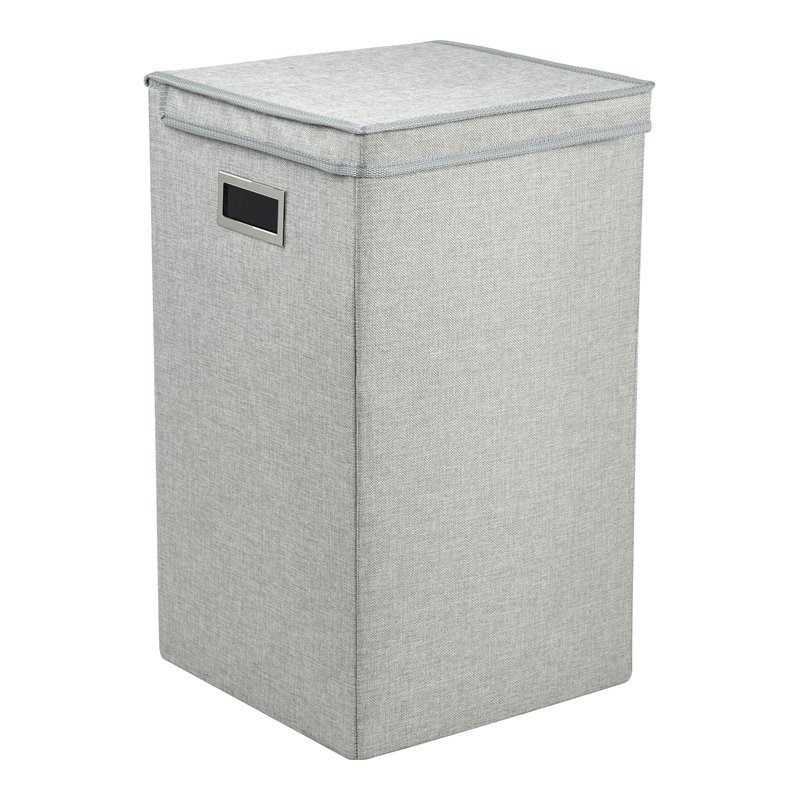 Greenway Transitional Fabric Collapsible Laundry Hamper in Gray
