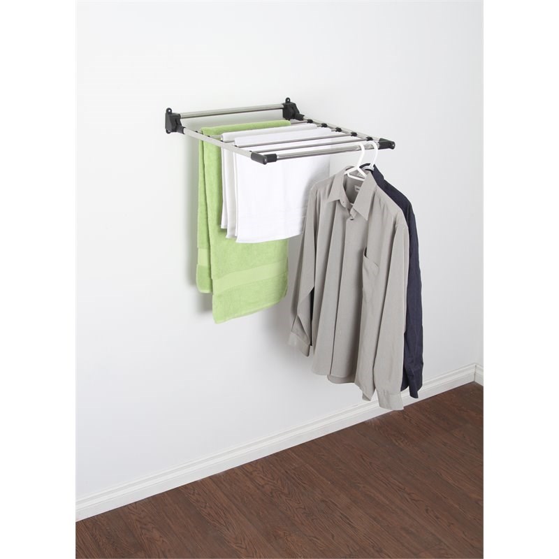 Greenway Stainless Steel Indoor Wall-Mount Drying Rack in Silver