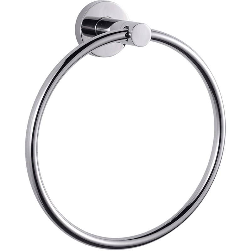 Lexora Home Bagno Nera Stainless Steel Towel Ring in Chrome