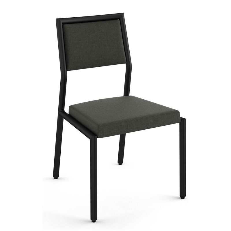 Amisco Jacob Polyester and Metal Dining Chair in Charcoal Gray/Black