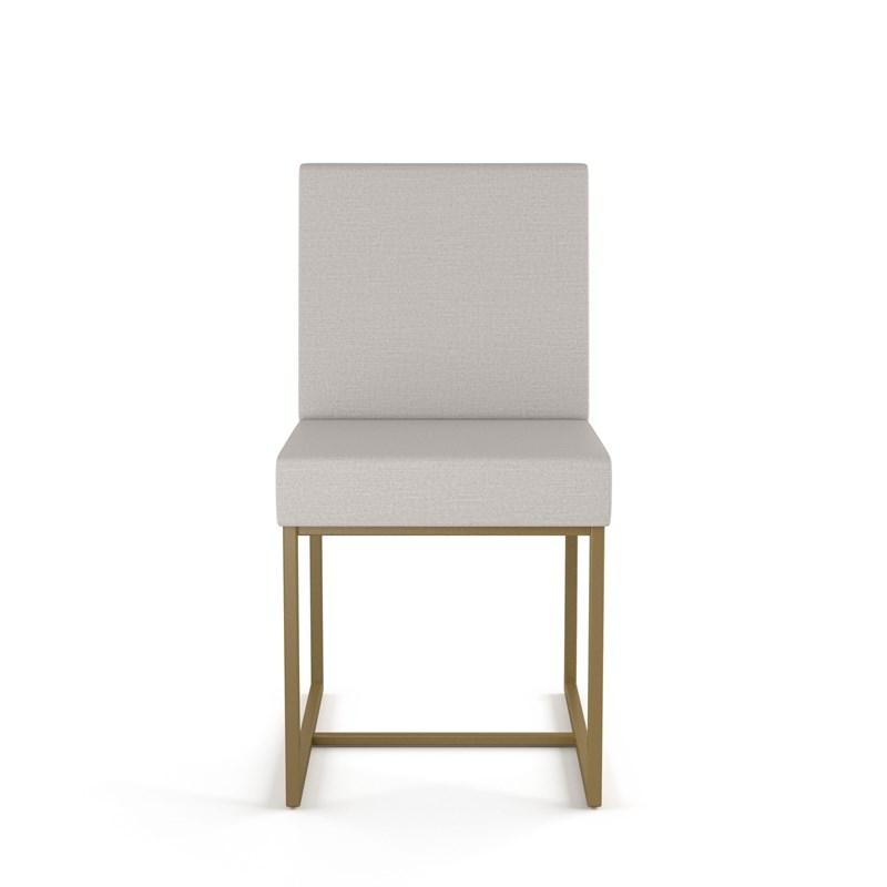 Amisco Derry Dining Chair - Light Grey Polyester / Golden Metal