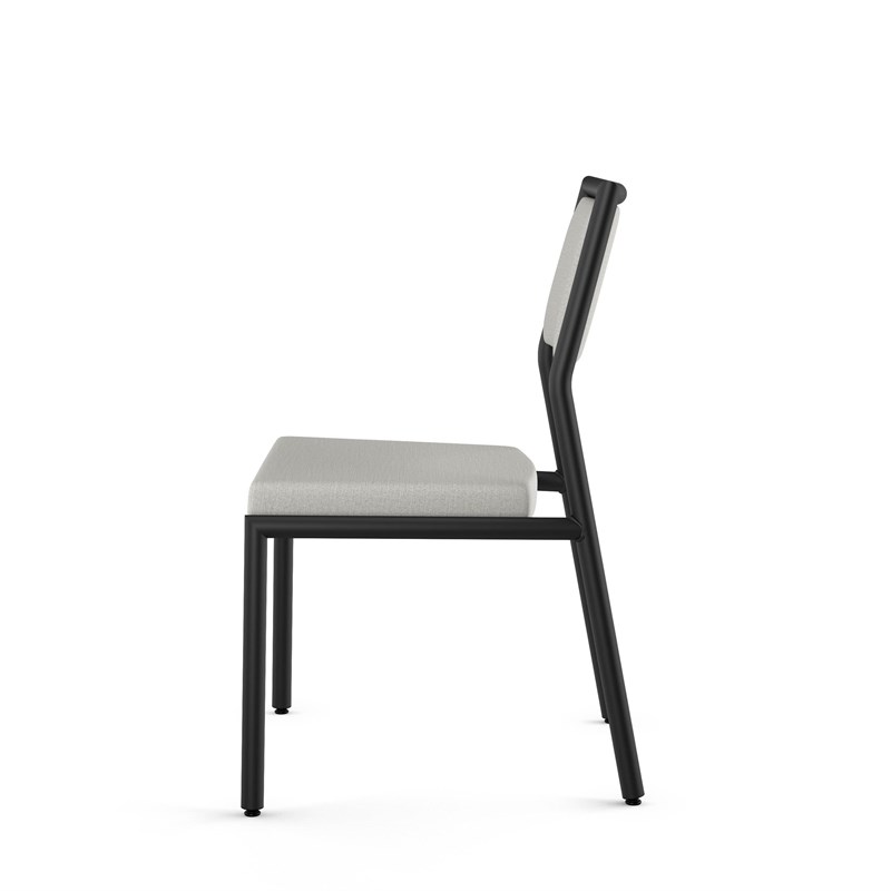 Amisco Jacob Dining Chair - Light Grey Polyester / Black Metal