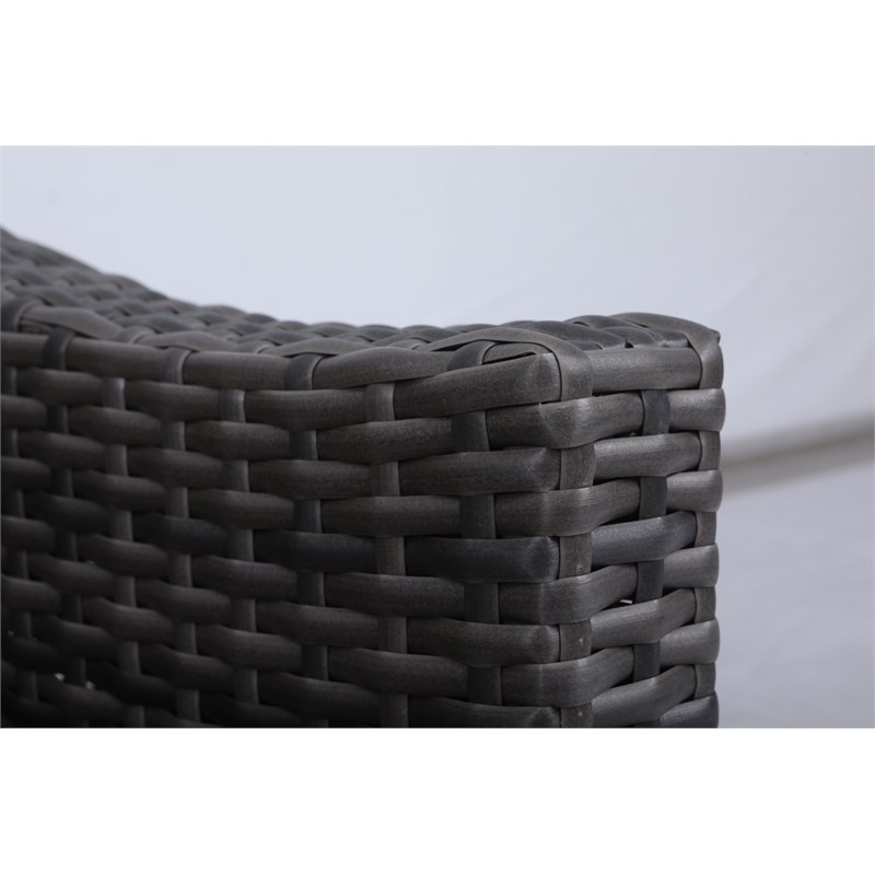 Bora Bora Two-Tone Wicker Rattan Sofa in Charcoal Cushion