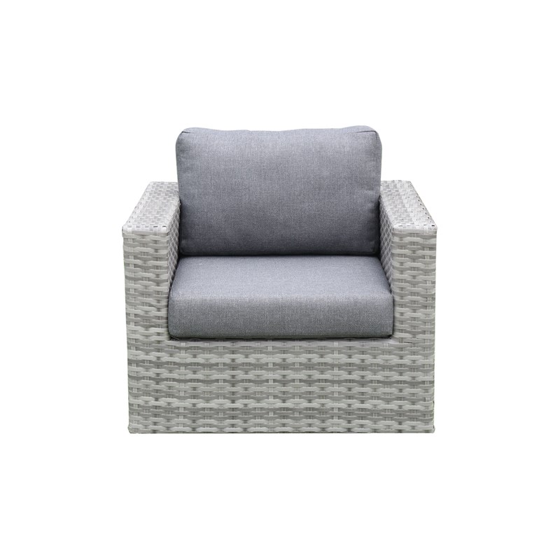 Teva Furniture Light Gray Miami Wicker / Rattan Deep Seating Set with Cushion