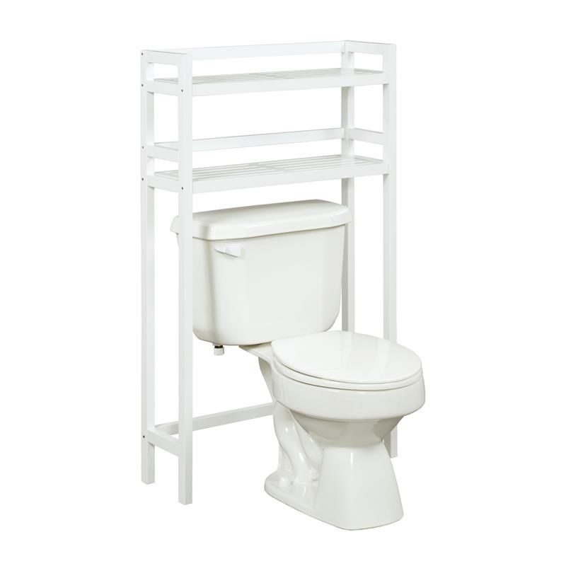 New Ridge Home Goods Dunnsville 2-tier Solid Wood Bathroom Space Saver in White