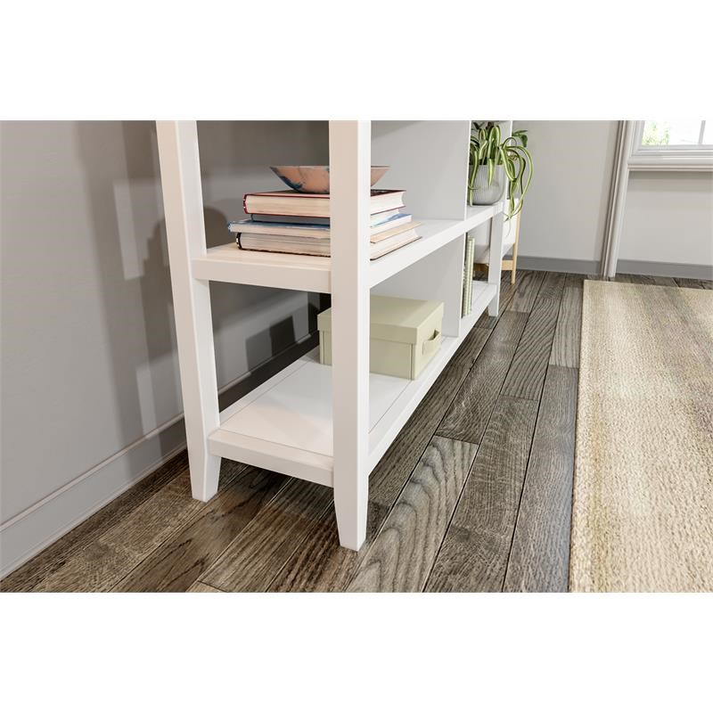 New Ridge Home Goods 2-tier Low Traditional Wooden Bookcase in White