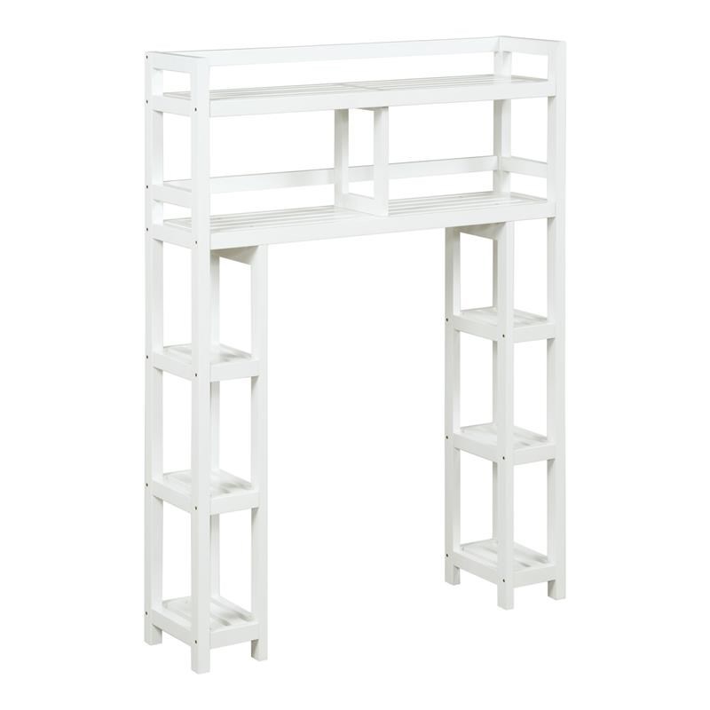 New Ridge Home Goods Dunnsville 2-tier Wood Bathroom Space Saver in White