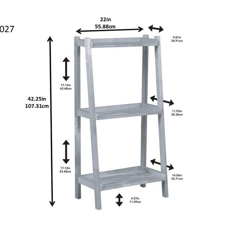 New Ridge Home Goods Dunnsville 3-tier Wood Ladder Shelf Bookcase in White