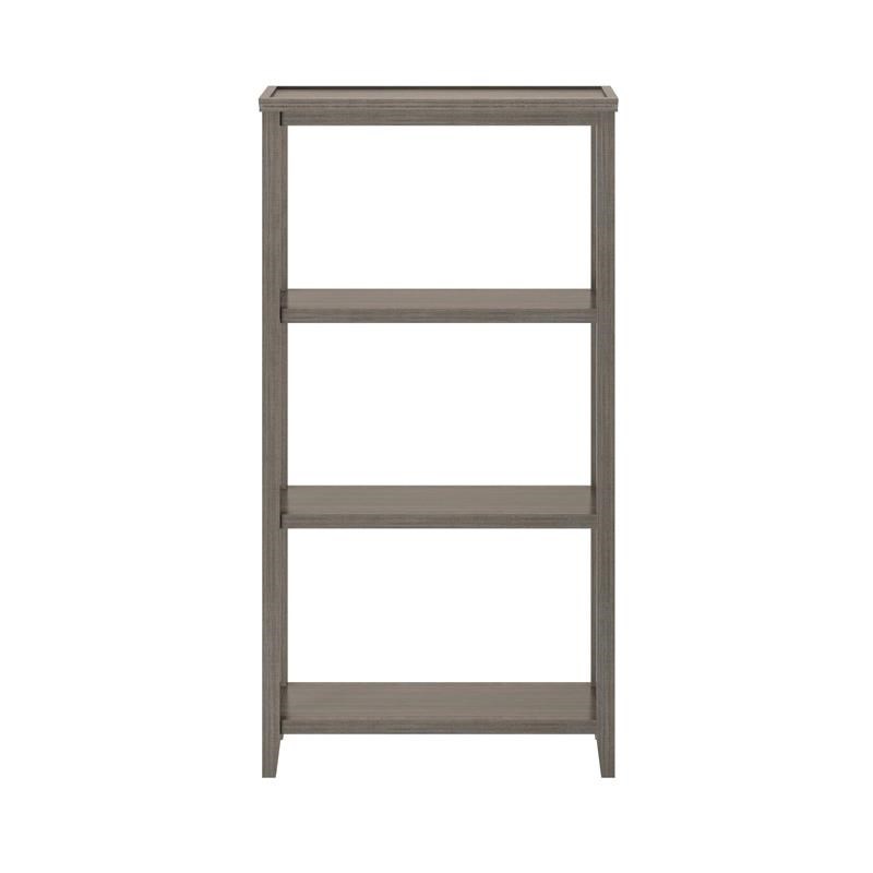 New Ridge Home Goods 3-tier Tall Traditional Wooden Bookcase in Washed Gray