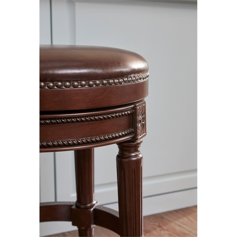 New Ridge Home Goods Chapman 25" Backless Wood Counter Height Stool in