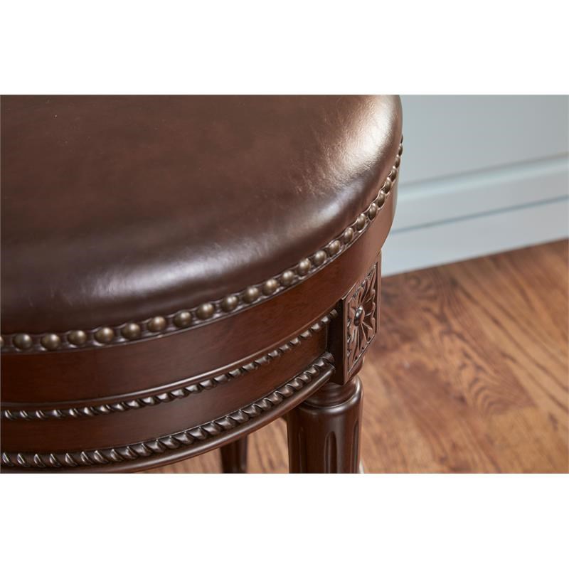 New Ridge Home Goods Chapman 25" Backless Wood Counter Height Stool in