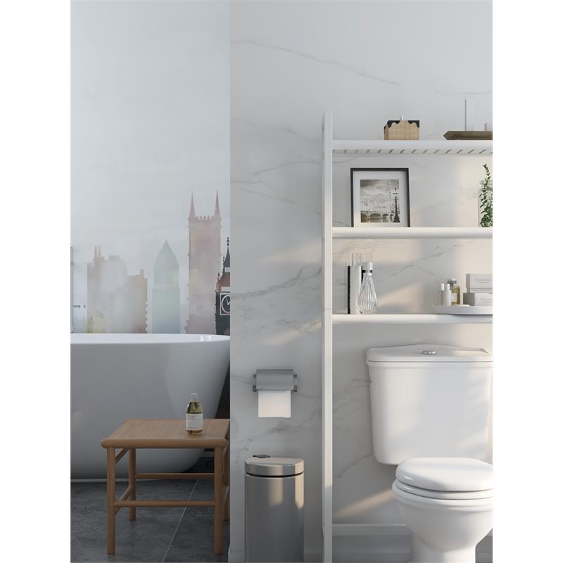 New Ridge Home Goods Abingdon Extra Storage Wood Bathroom Space Saver in White