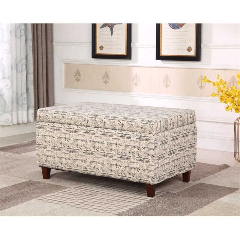 Nathaniel Home Brian Fabric Upholstered Symphony Patterned Storage Ottoman