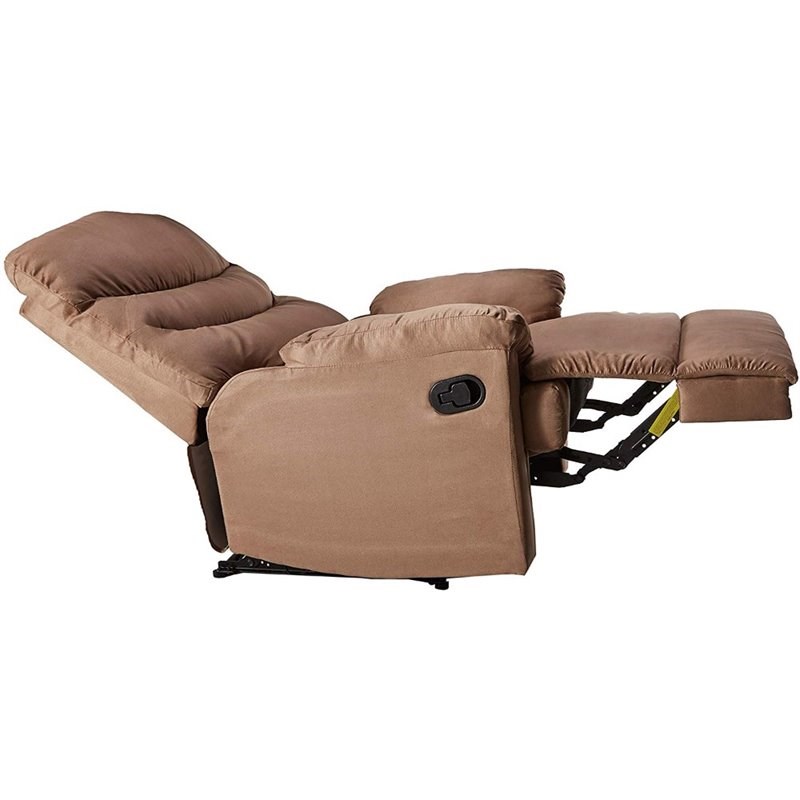 Nathaniel Home Anthony Microfiber Upholstered Recliner in Chocolate