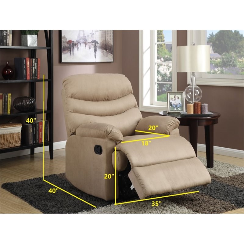 Nathaniel Home Anthony Microfiber Upholstered Recliner in Mocha