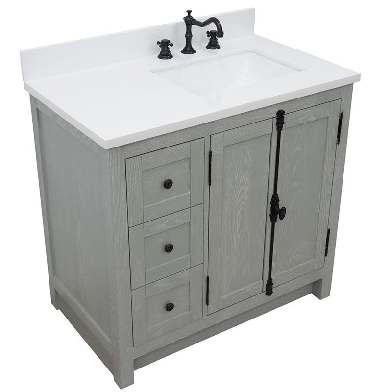 Plantation Solid Wood Vanity With Right, All Wood Vanity