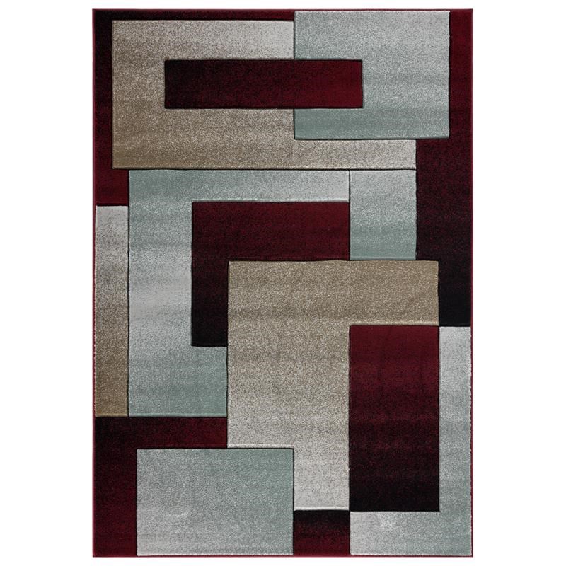 Mda Home Orelsi Brown Teal Red, Teal And Red Rug