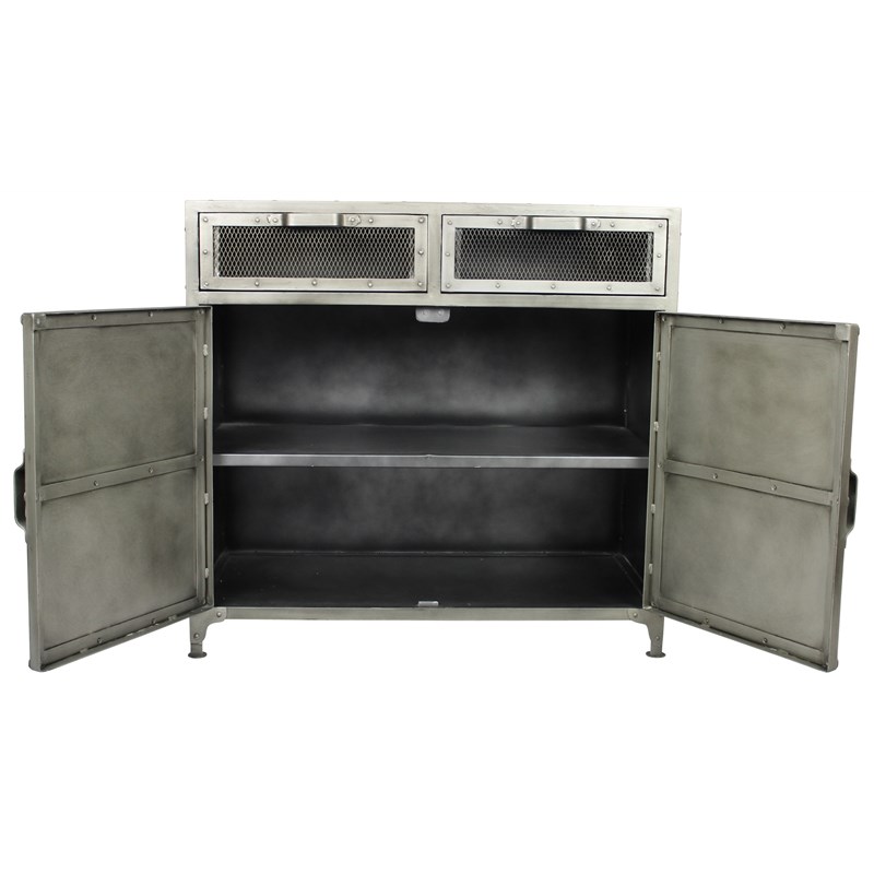 Sheridan Metal Buffet with 2 Drawers and 2 Doors in Gray