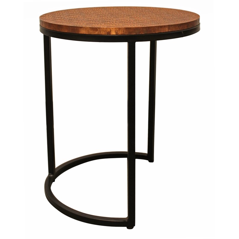Rane Nesting 3-Table Set in Copper Metal-Cladded Round Top