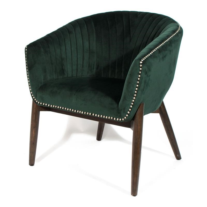 Gild Design House Nadia Modern Velvet Upholstered Accent Chair in Green