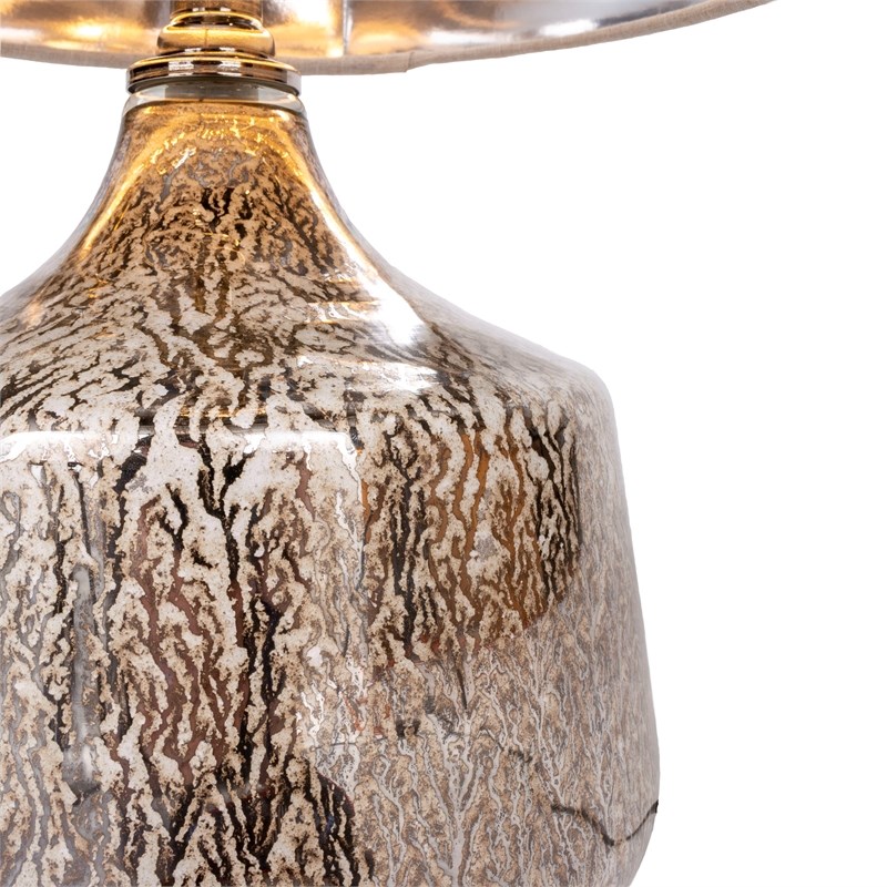 Gild Design House Kinsley Grey Table Lamp with Glass Base