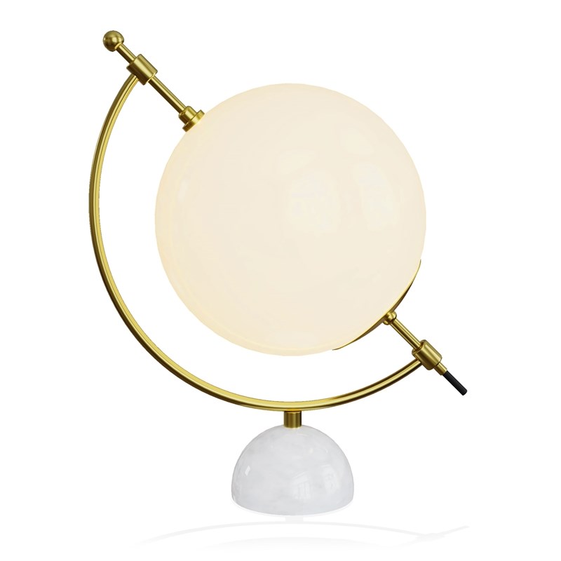 Gild Design House Cosmos Table Lamp with Glass Globe Shade and Marble Base