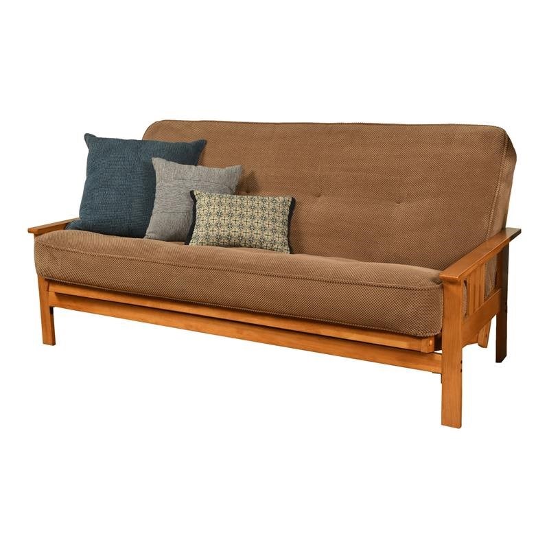 Kodiak Furniture Monterey Futon with Fabric Mattress in Butternut/Mocha Brown