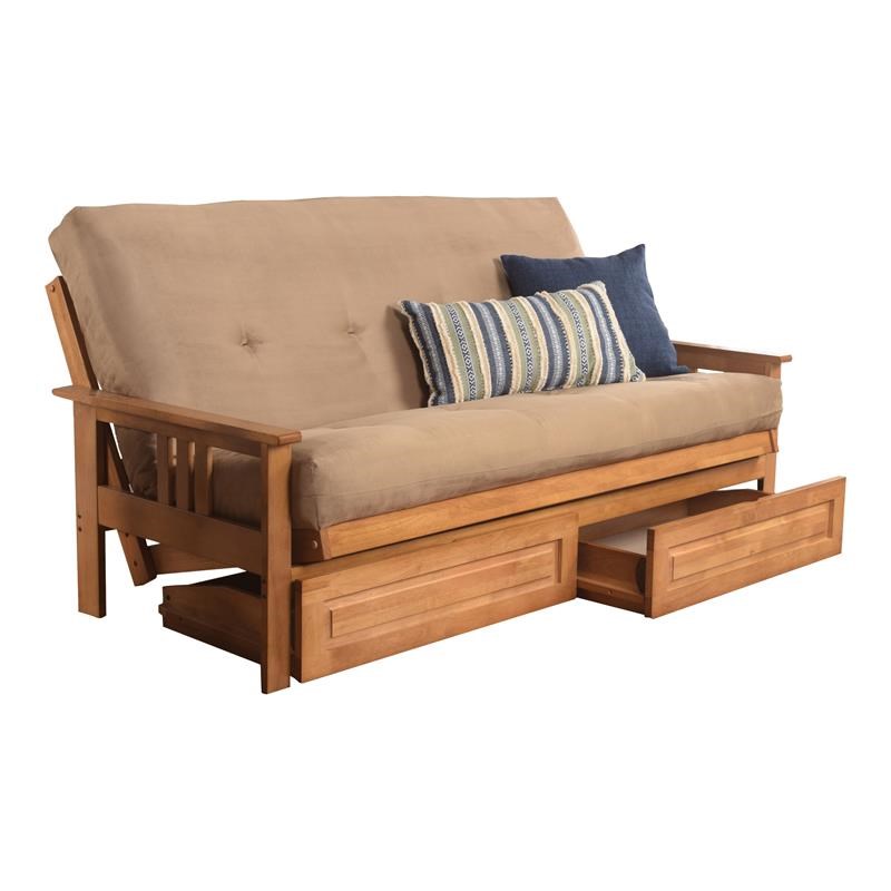 Kodiak Furniture Monterey Frame with Suede Fabric Mattress in Tan/Butternut