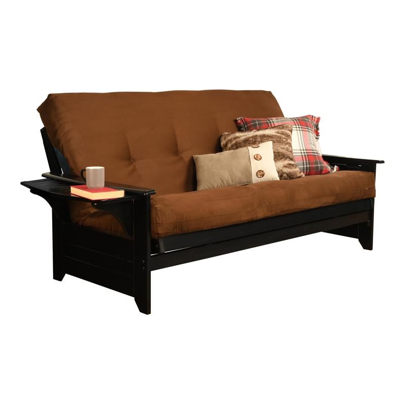 Kodiak Furniture Phoenix Full Frame with Suede Fabric Mattress in Brown/Black