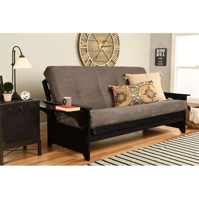 Kodiak Furniture Phoenix Full Frame with Suede Fabric Mattress in Gray/Black