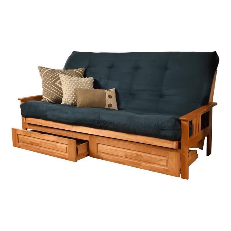Kodiak Furniture Monterey Storage Frame with Fabric Mattress in Blue/Butternut